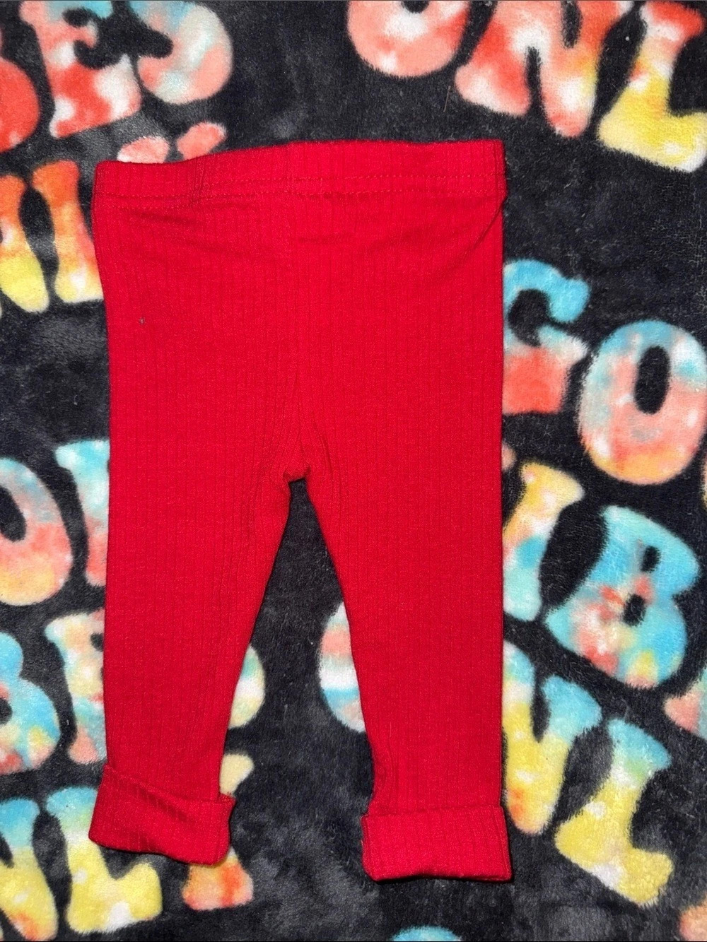 Laura Ashley Red Ribbed Leggings